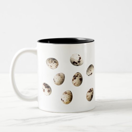 Fresh Quail Eggs Isolated On White Background Two_Tone Coffee Mug