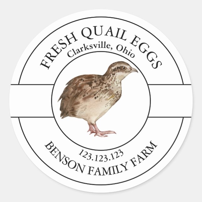 Fresh Quail Eggs Label (Front)