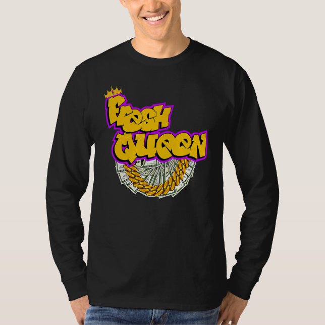 Fresh Queen Melanin Mom Boss Women Black Business  T-Shirt (Front)