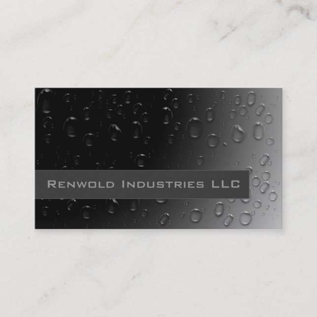 Fresh Rain on Black Business Card (Front)