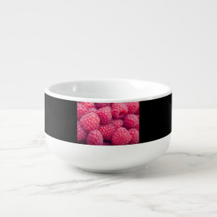 Fresh raspberries soup mug
