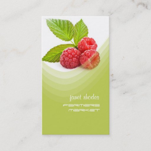 Customizable Fresh raspberry business card templates