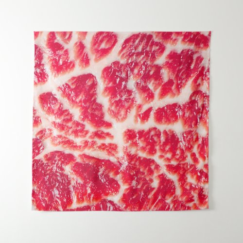 Fresh raw beef steak marbled meat texture close up tapestry