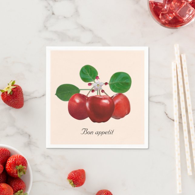 Fresh Red Apples on Light Beige Napkins (Insitu)