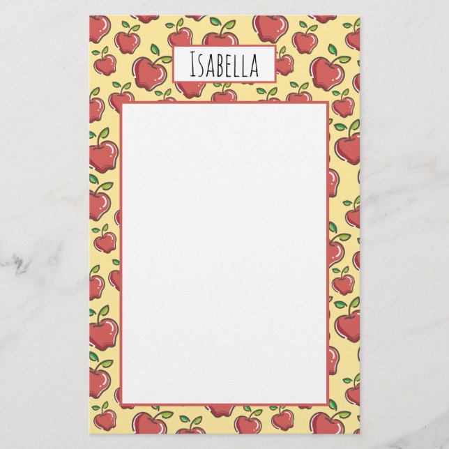 Fresh Red Apples Stationery (Front)