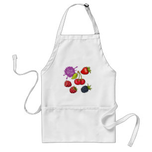 Fresh Red Berries and Cherries Adult Apron