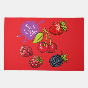 Fresh Red Berries and Cherries Doormat