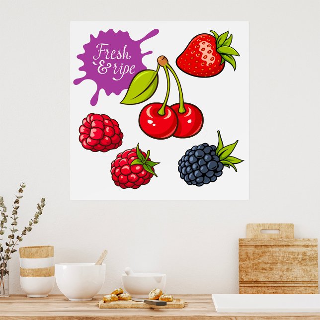 Fresh Red Berries and Cherries Poster (Creator Uploaded)
