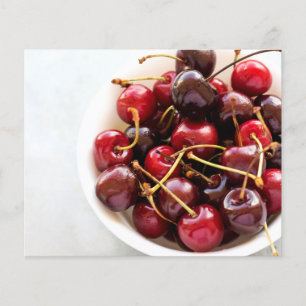 Fresh Red Cherries in a Bowl Photograph Flyer