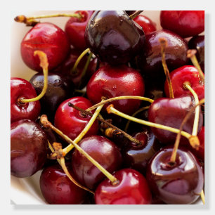 Fresh Red Cherries in a Bowl Photograph Foam Board