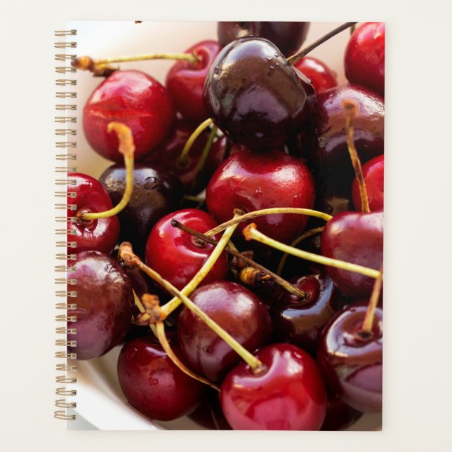 Fresh Red Cherries in a Bowl Photograph Planner (Front)