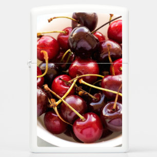 Fresh Red Cherries in a Bowl Photograph Zippo Lighter