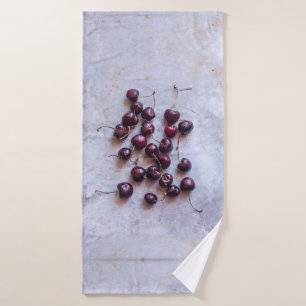 Fresh Red Cherries Photograph Bath Towel