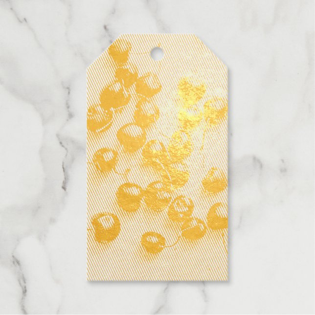 Fresh Red Cherries Photograph Foil Gift Tags (Front)