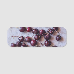 Fresh Red Cherries Photograph Name Tag