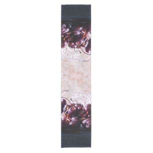 Fresh Red Cherries Photograph Short Table Runner