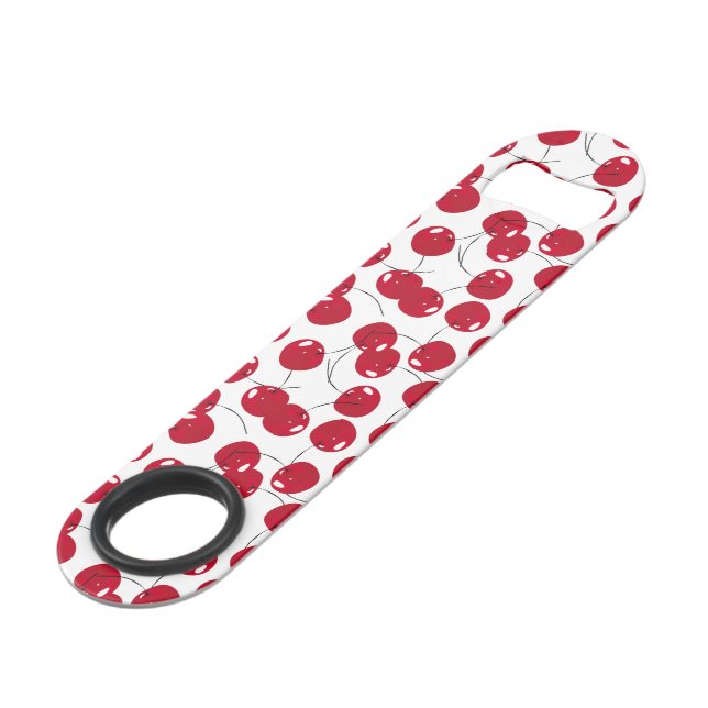 Fresh Red Cherry Themed Beautiful Speed Bottle Opener (Back Angled)