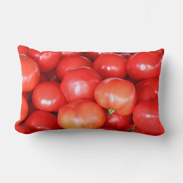 Fresh Red Juicy Tomatoes Lumbar Pillow (Front)
