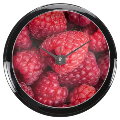 Fresh red raspberries aquarium clocks