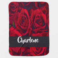 Fresh red roses baby blanket