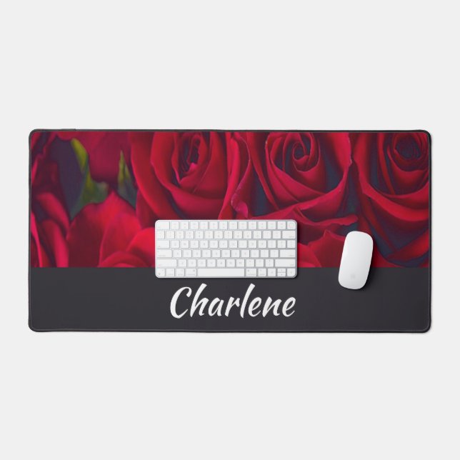 Fresh red roses desk mat (Keyboard & Mouse)