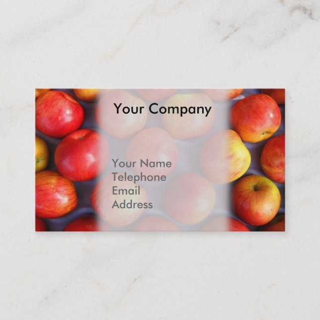 Fresh Red Shiny Apples For Sale Business Card (Front)