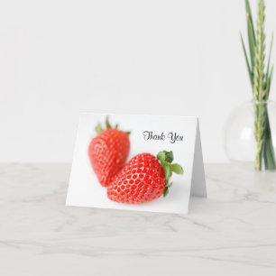 Fresh Red Strawberries Letterpress Thank You Card