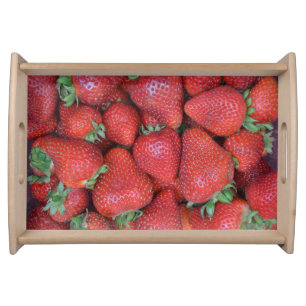 Fresh red strawberries serving tray