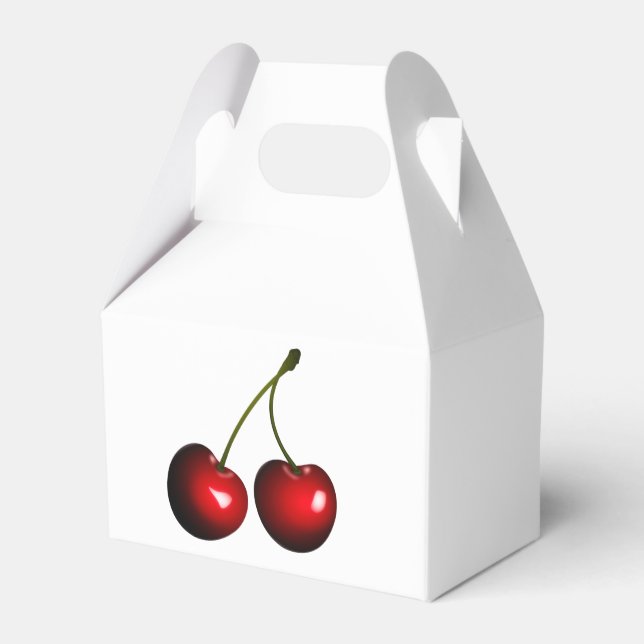 Fresh Red Sweet Cherries Favor Boxes (Back Side)