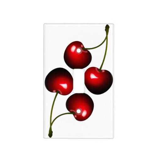 Fresh Red Sweet Cherries Light Switch Cover