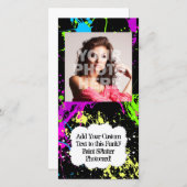 Fresh Retro Neon Paint Splatter on Black (Front/Back)