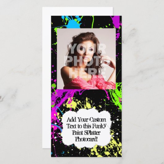 Fresh Retro Neon Paint Splatter on Black (Front/Back)