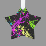 Fresh Retro Neon Paint Splatter Ornament