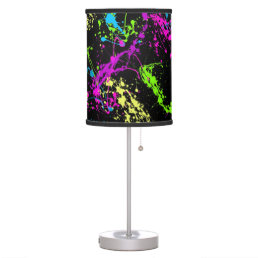 Fresh Retro Neon Paint Splatter Table Lamp