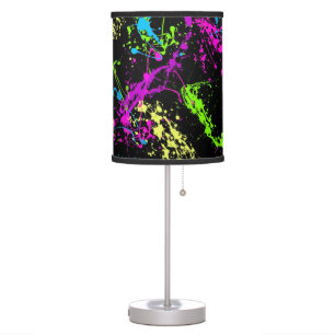 Fresh Retro Neon Paint Splatter Table Lamp