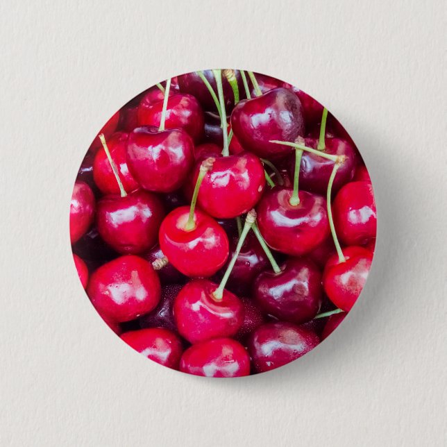 Fresh ripe cherries button (Front)