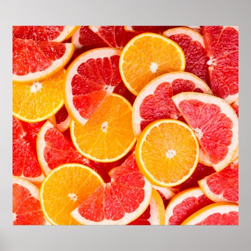 Fresh ripe orange and grapefruit backgroundbackgro poster