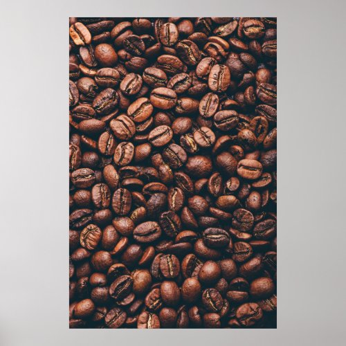Fresh roasted coffee beans poster