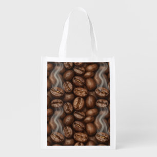 Fresh Roasted Coffee Beans Steam Aroma Grocery Bag