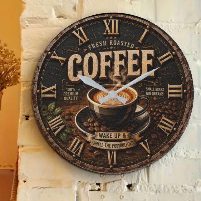 Fresh Roasted Coffee  Large Clock (Creator Uploaded)