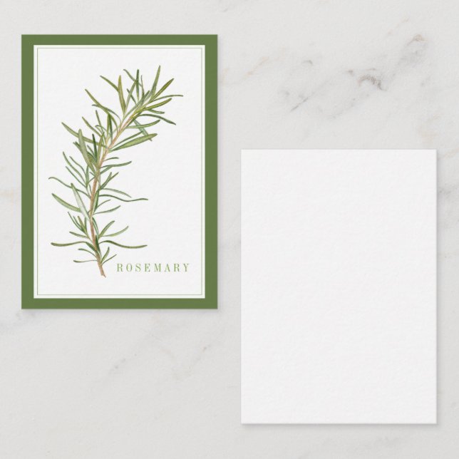 FRESH ROSEMARY 3.5x2.5 Flat Card / Green (Front/Back)