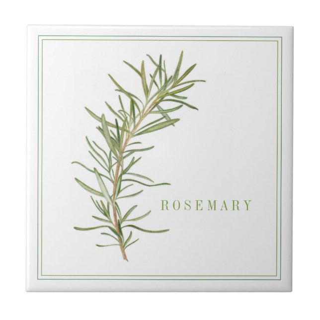 FRESH ROSEMARY 4.25x4.25 Ceramic Tile (+text) (Front)
