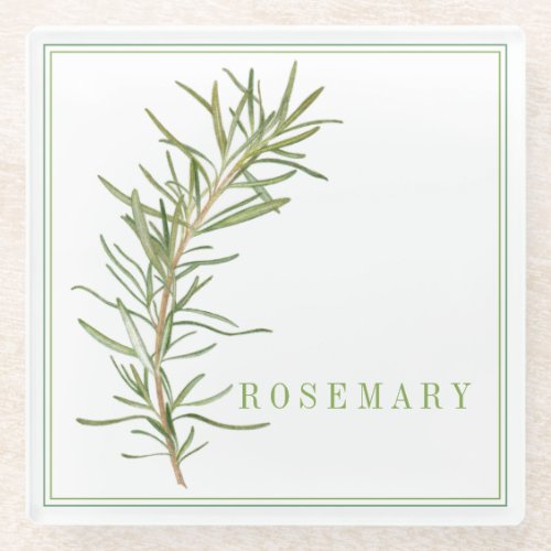 FRESH ROSEMARY Glass Beverage Coaster