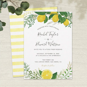Fresh & Rustic Lemon Wedding Invitation