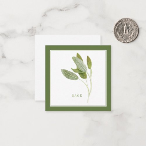 FRESH SAGE 25 Square Flat Card  Green