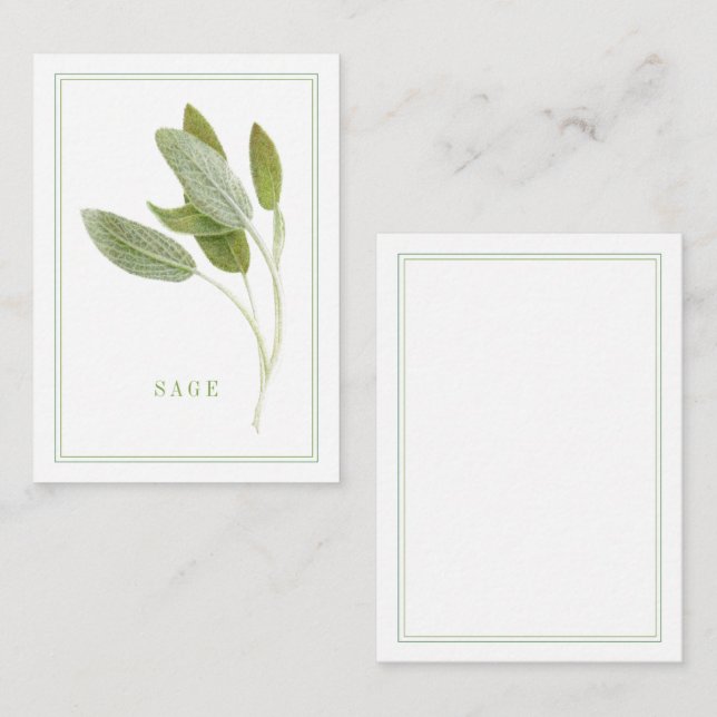 FRESH SAGE 3.5x2.5 Flat Note Card (Front/Back)