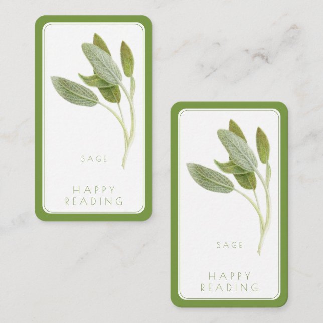 FRESH SAGE Bookmark - 3.5x2 Card + Text / Green (Front/Back)