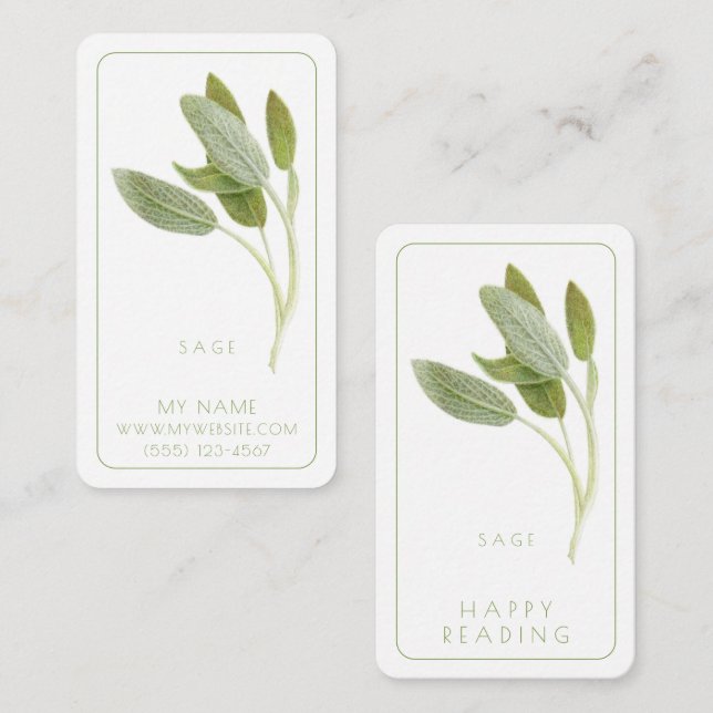 FRESH SAGE Business Bookmark - 3.5x2 Card  (Front/Back)