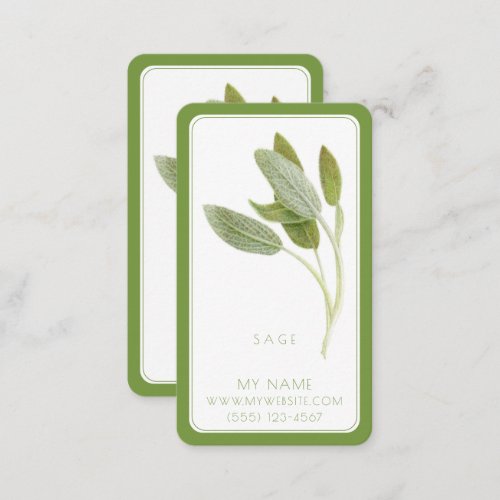 FRESH SAGE Business Bookmarks _ 35x2 Card II