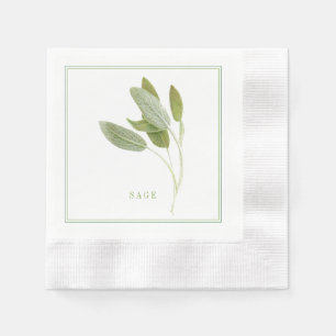 FRESH SAGE Coined Cocktail Paper Napkins